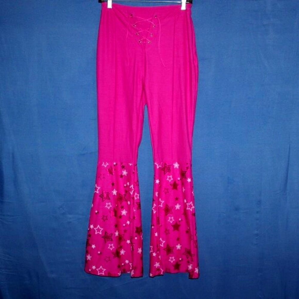 Barbie Hot Pink Star Flare Pants S